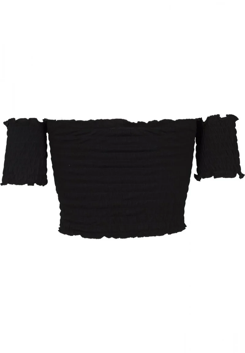 UC Cropped Cold Shoulder Smoke Top