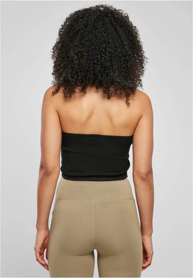 UC Rib Knit Crossed Halterneck Top