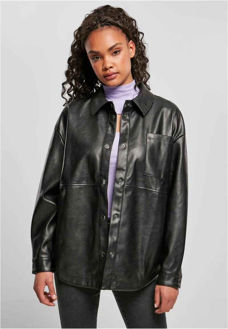 UC Faux Leather Overshirt