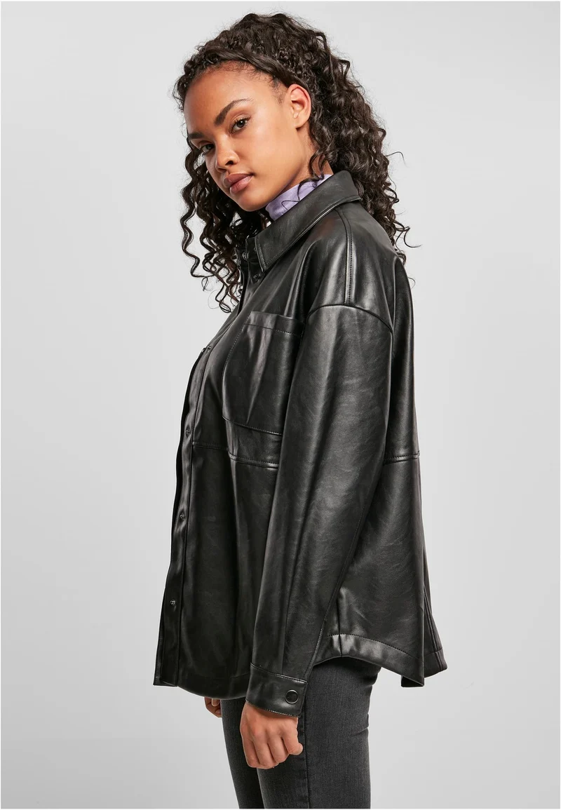 UC Faux Leather Overshirt