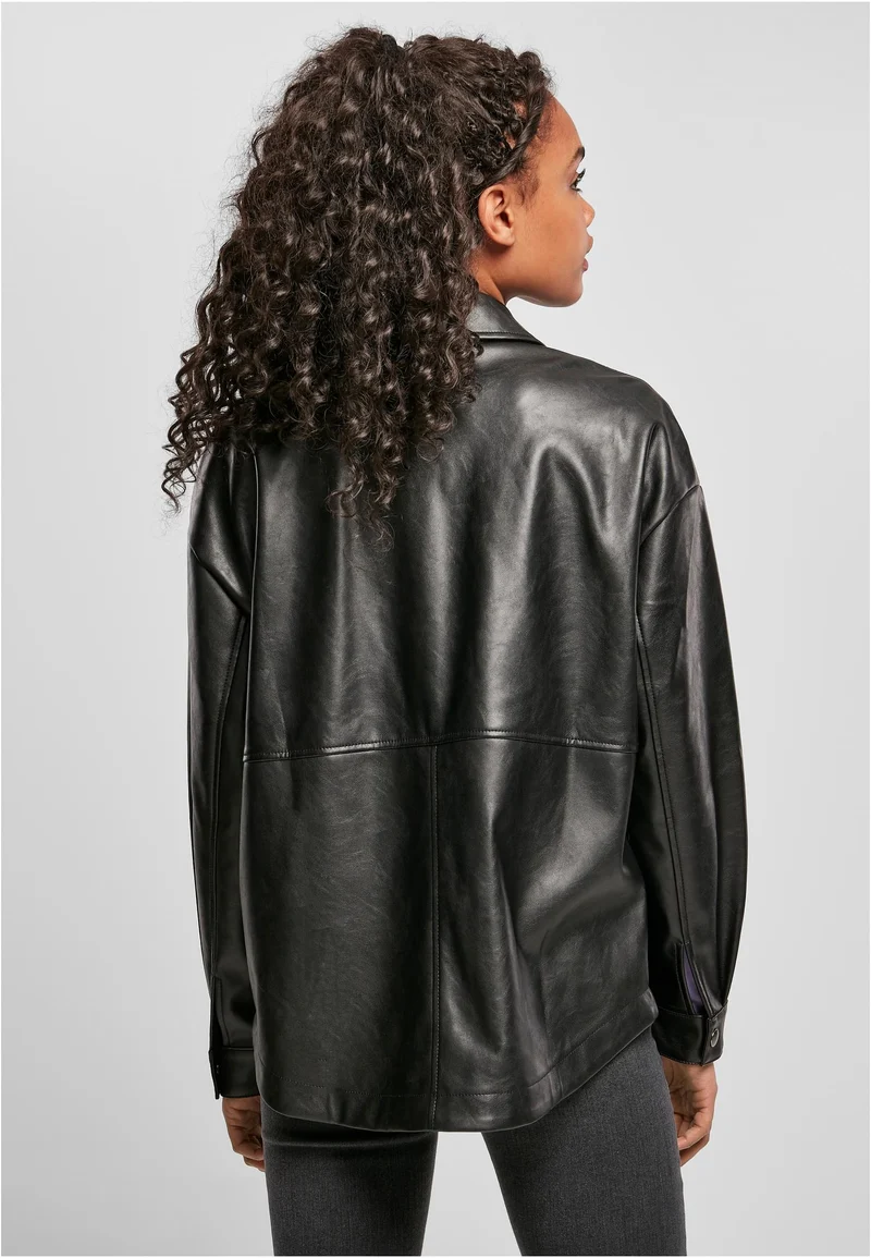 UC Faux Leather Overshirt
