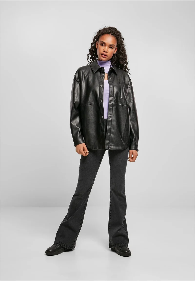 UC Faux Leather Overshirt