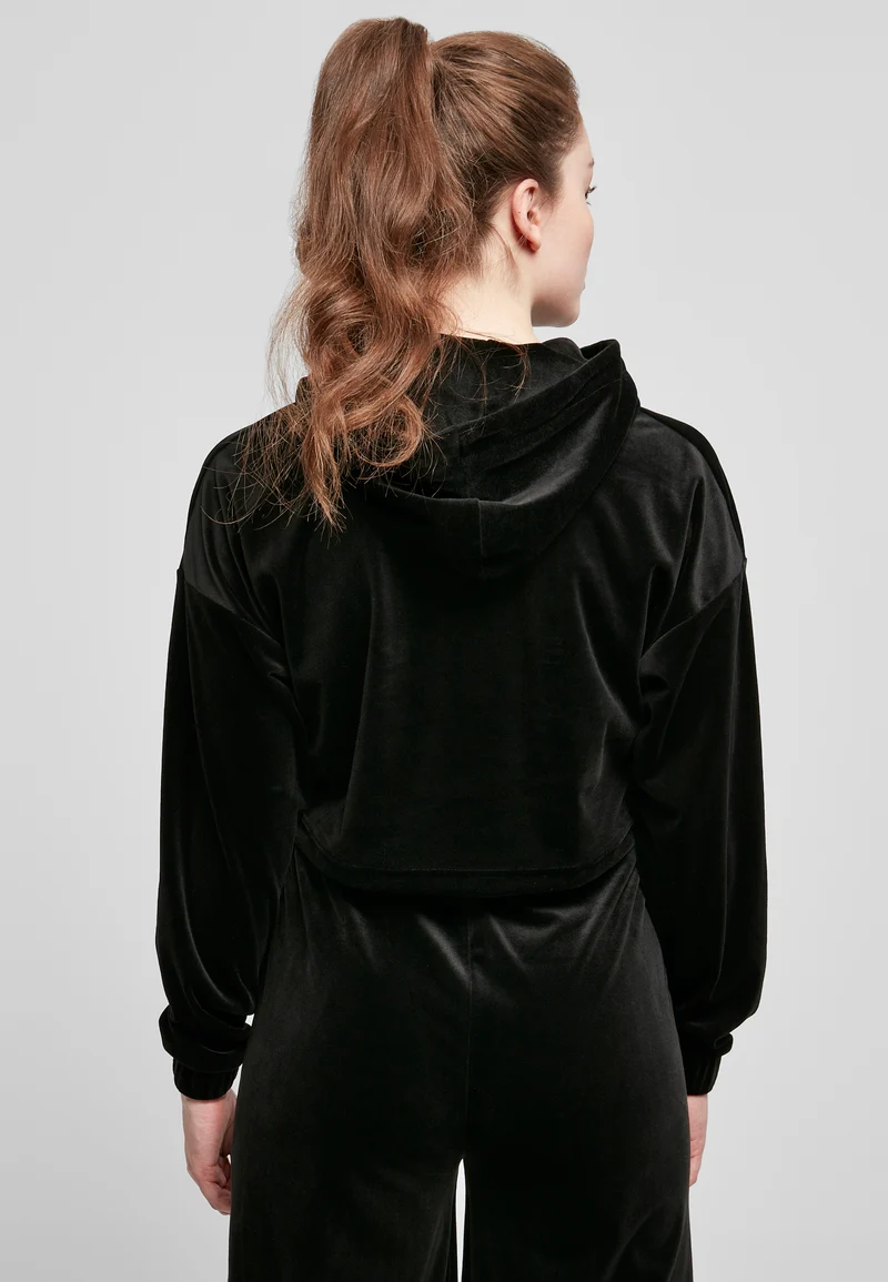 UC Cropped Velvet Oversized Hoody