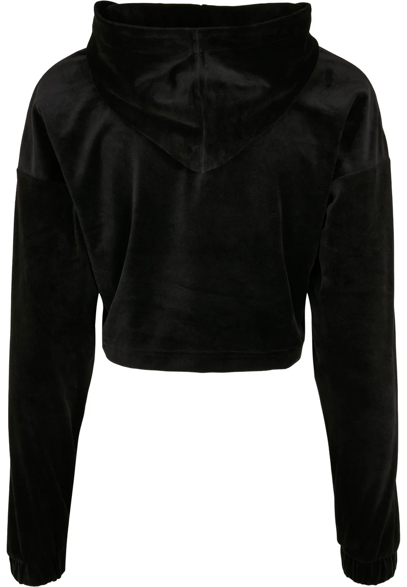 UC Cropped Velvet Oversized Hoody