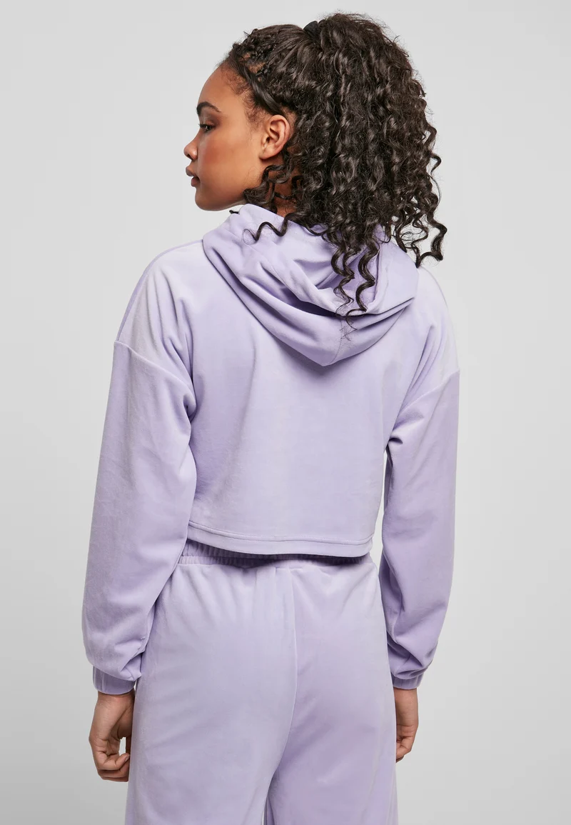UC Cropped Velvet Oversized Hoody