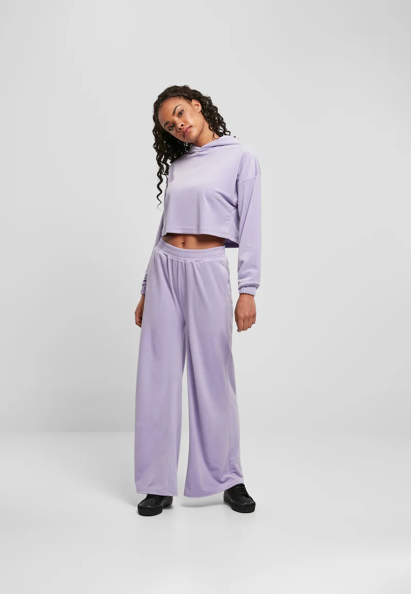 UC Cropped Velvet Oversized Hoody