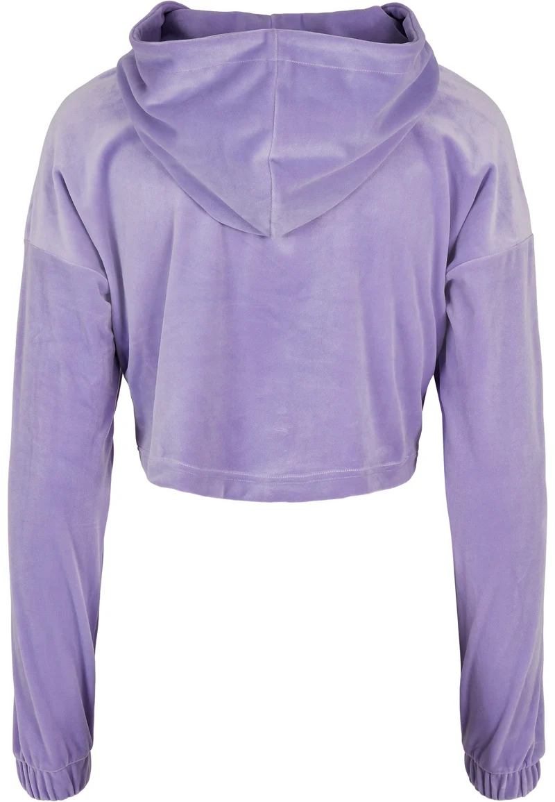 UC Cropped Velvet Oversized Hoody