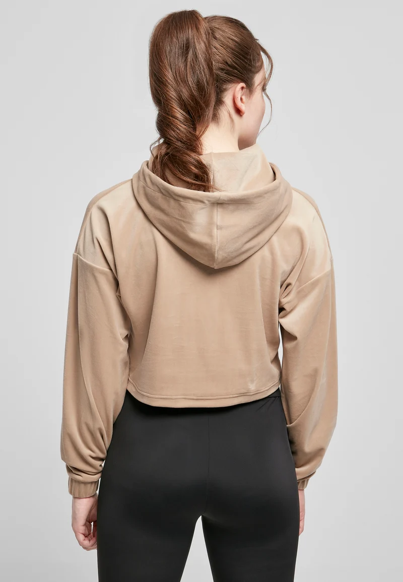 UC Cropped Velvet Oversized Hoody
