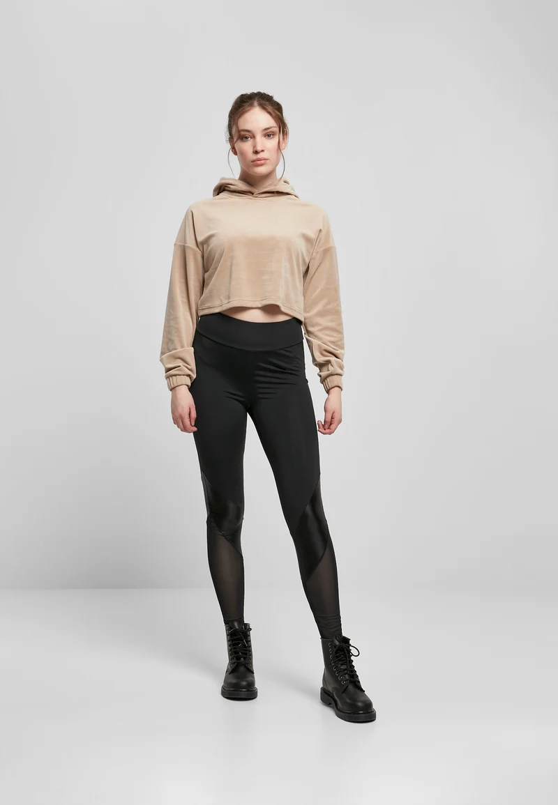 UC Cropped Velvet Oversized Hoody