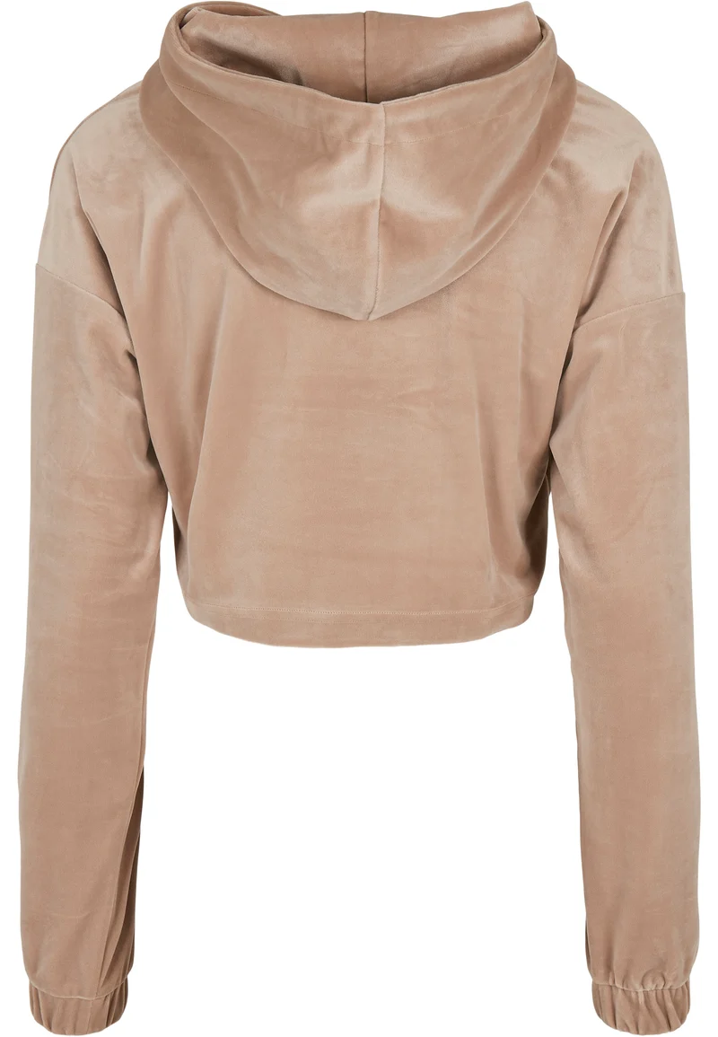 UC Cropped Velvet Oversized Hoody