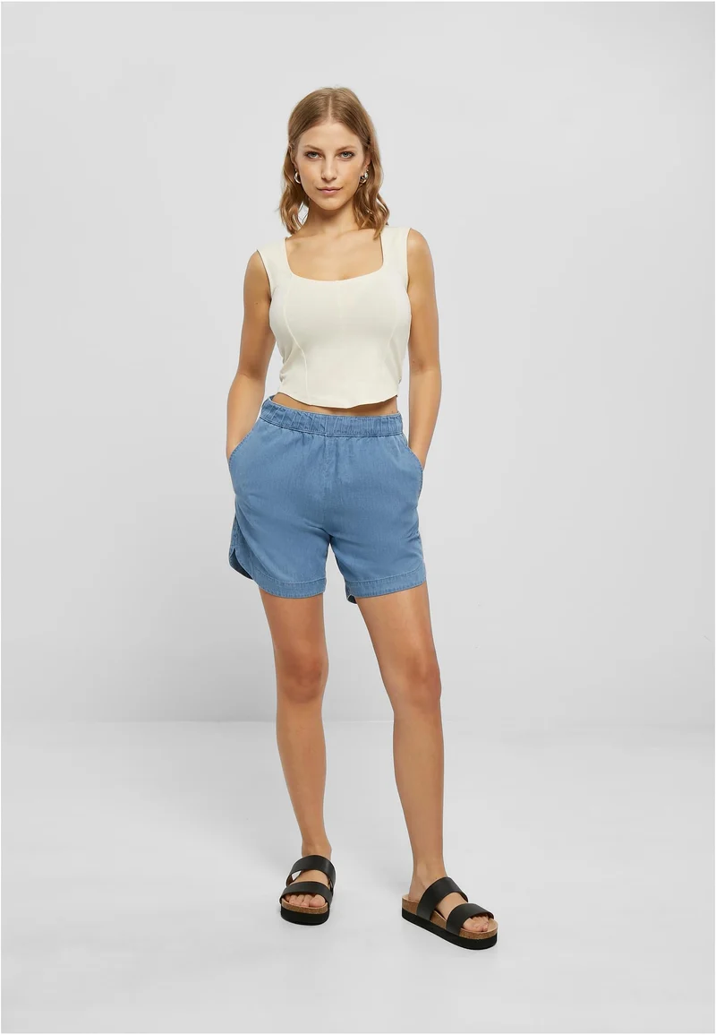 UC Light Denim Shorts Skyblue Washed