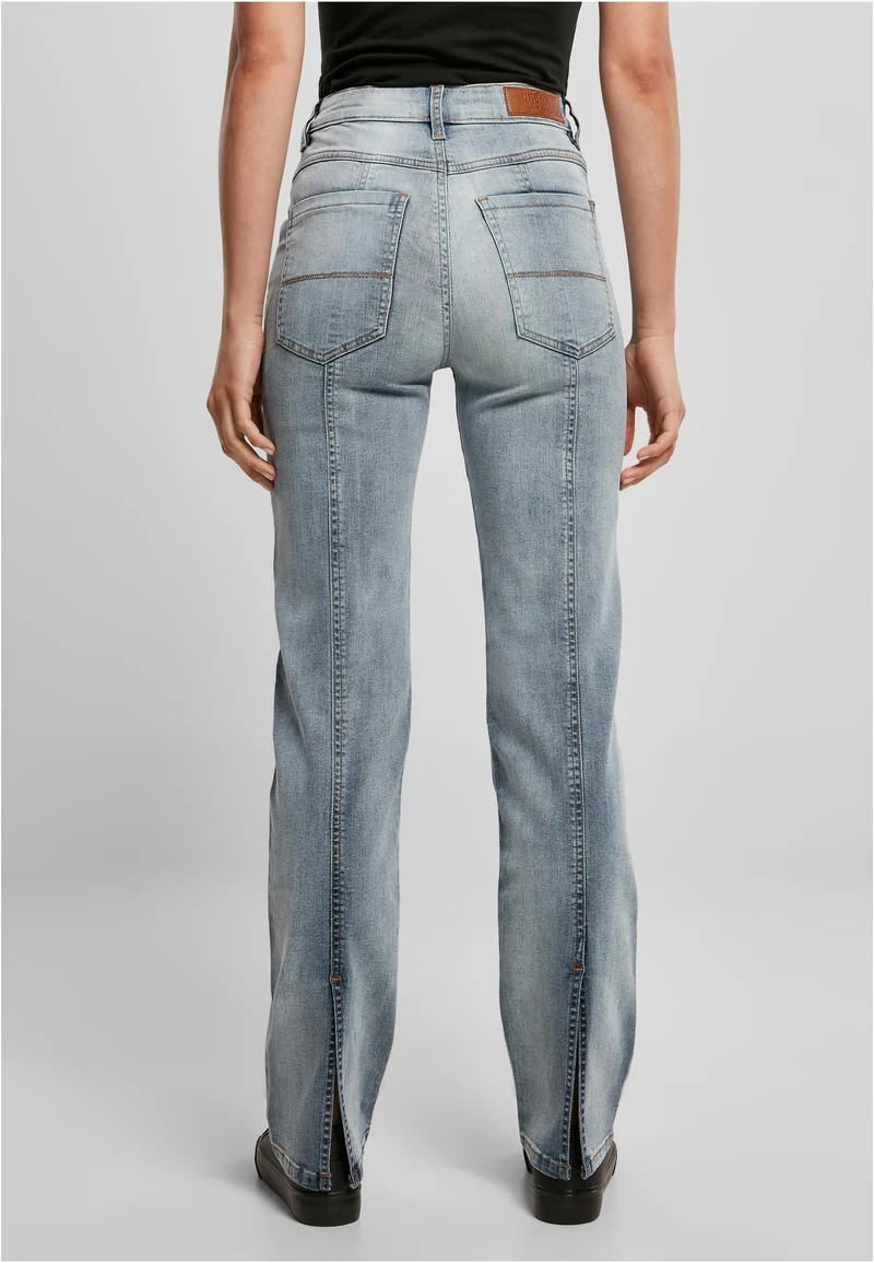 UC High Waist Straight Slit Denim Pants