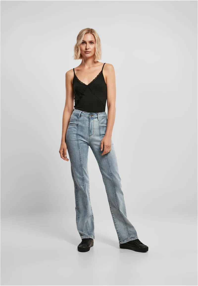UC High Waist Straight Slit Denim Pants