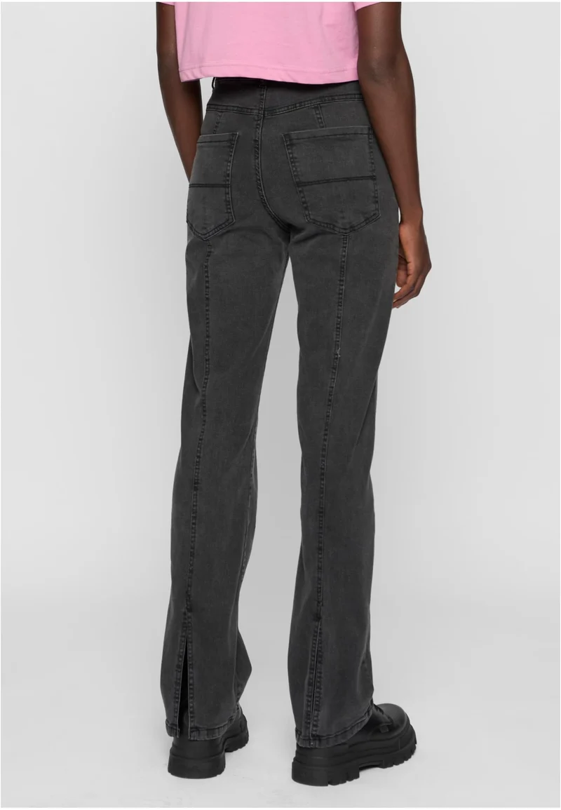 UC High Waist Straight Slit Denim Pants