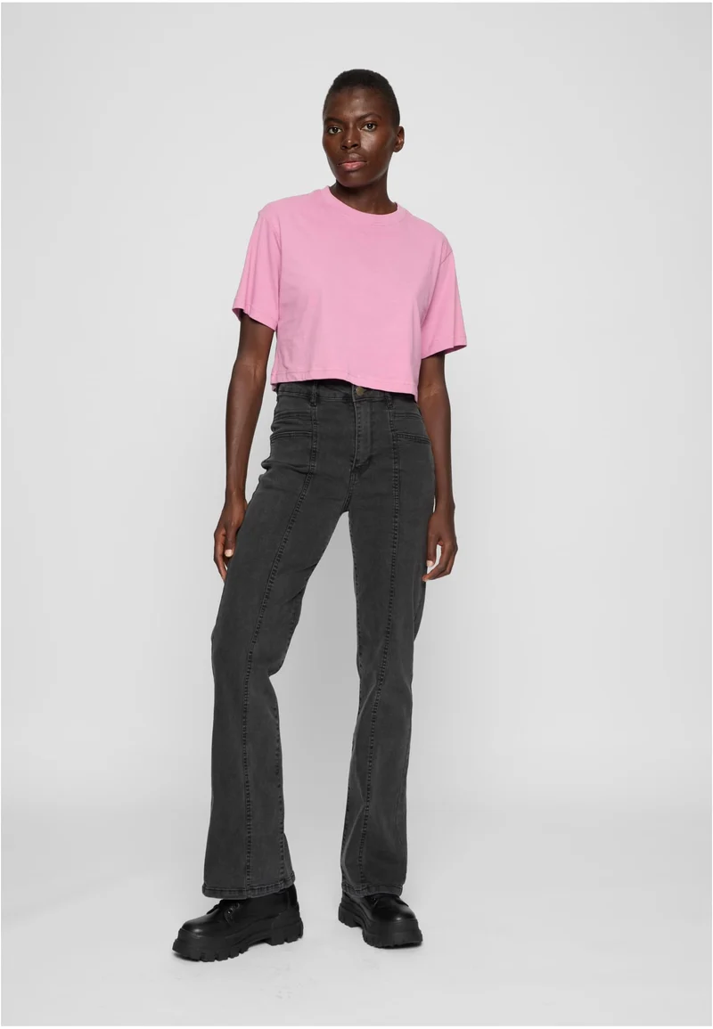 UC High Waist Straight Slit Denim Pants