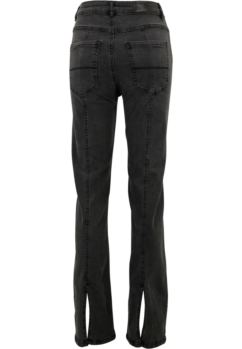 UC High Waist Straight Slit Denim Pants