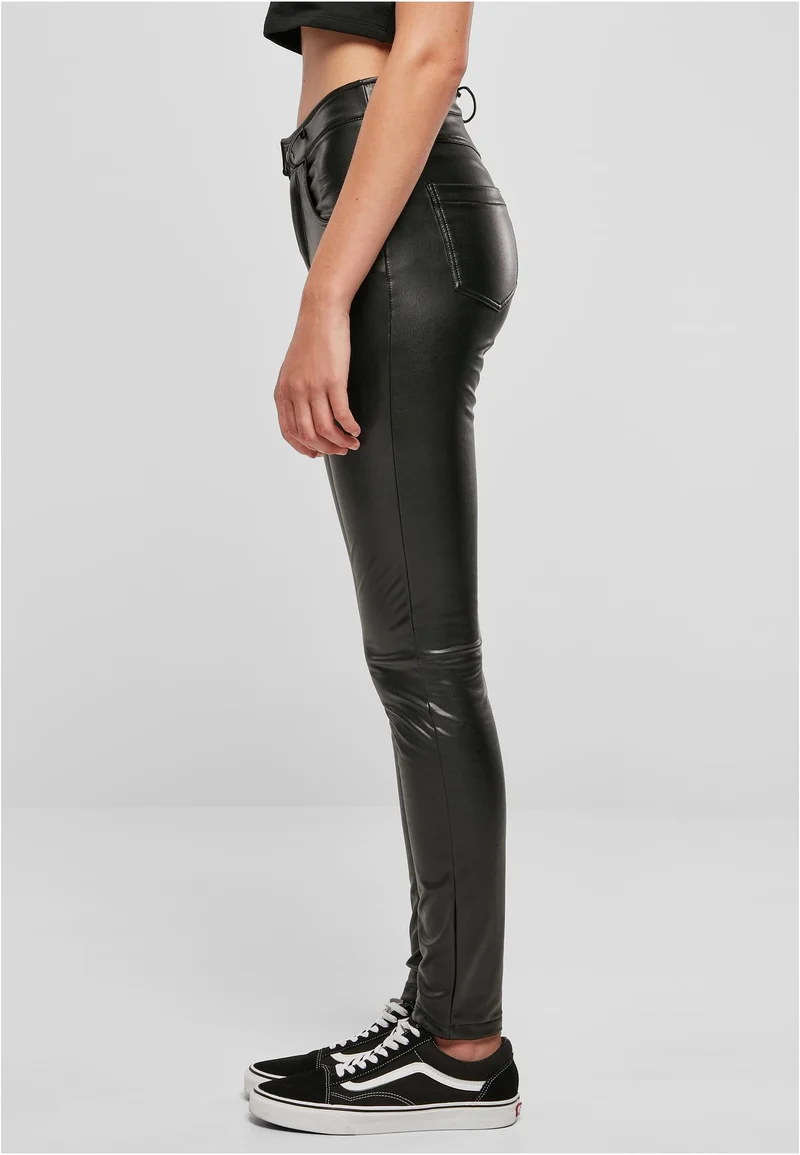 UC Mid Waist Synthetic Leather Pants