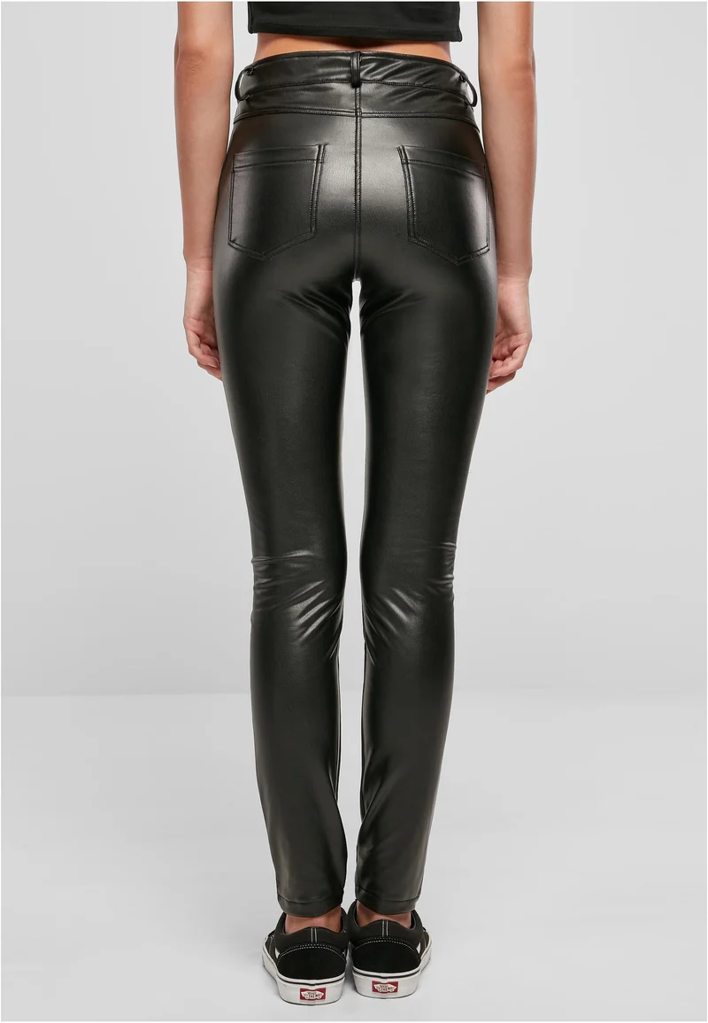 UC Mid Waist Synthetic Leather Pants