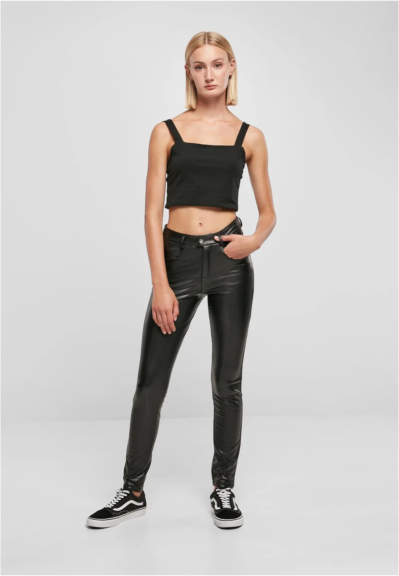 UC Mid Waist Synthetic Leather Pants