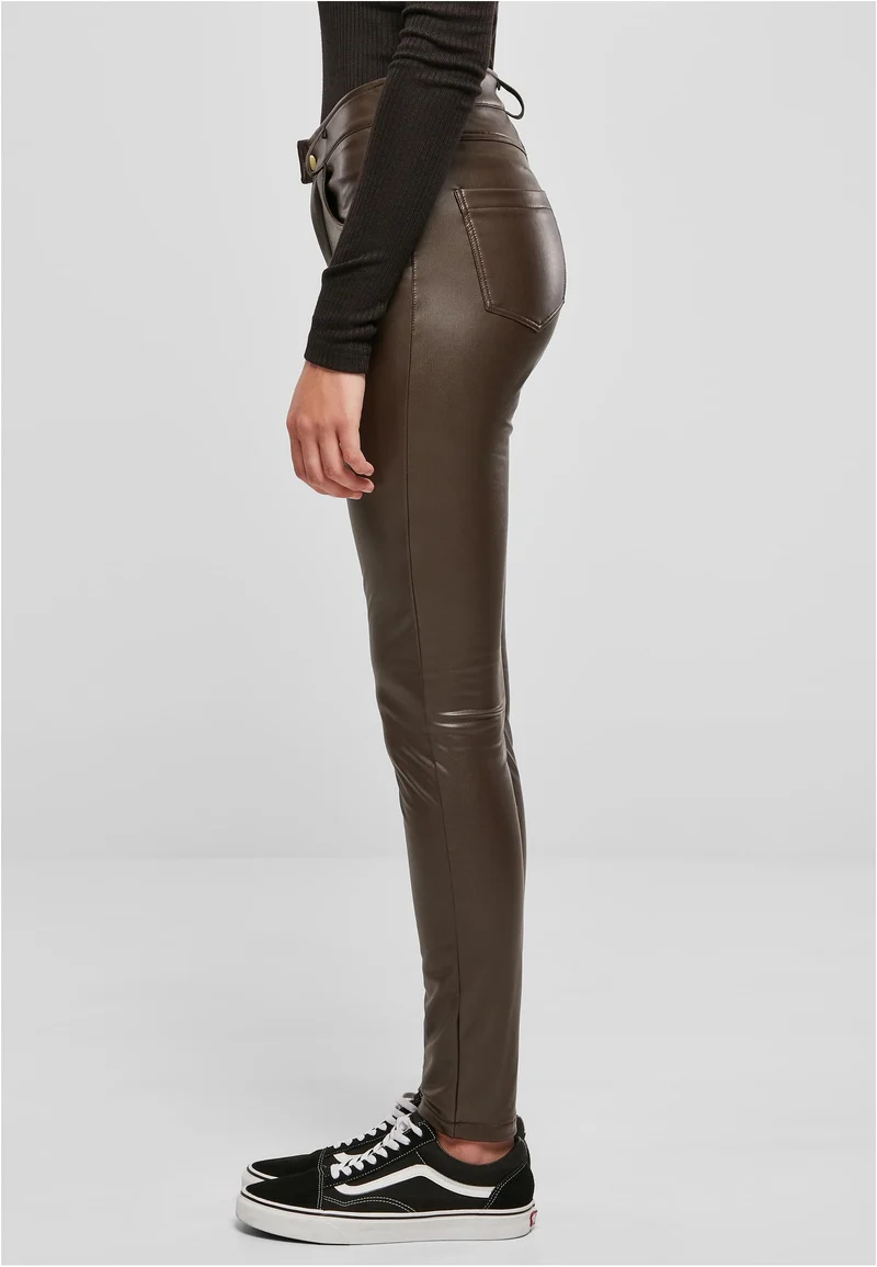 UC Mid Waist Synthetic Leather Pants