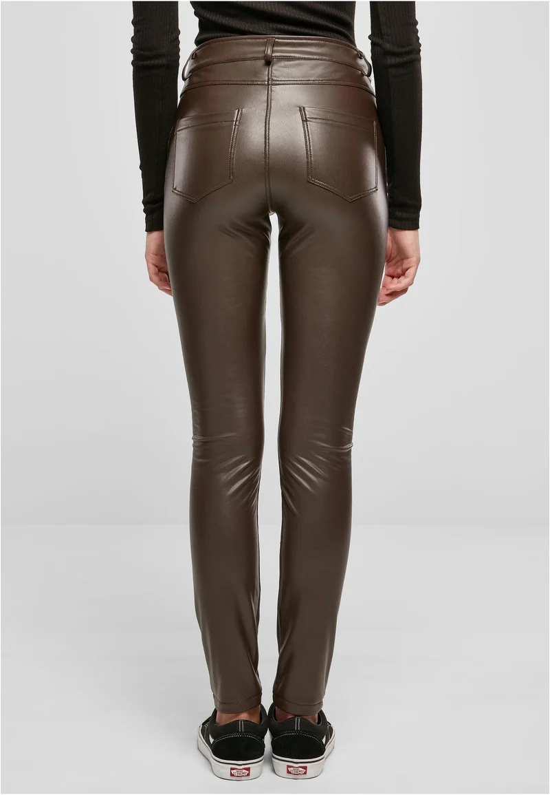 UC Mid Waist Synthetic Leather Pants