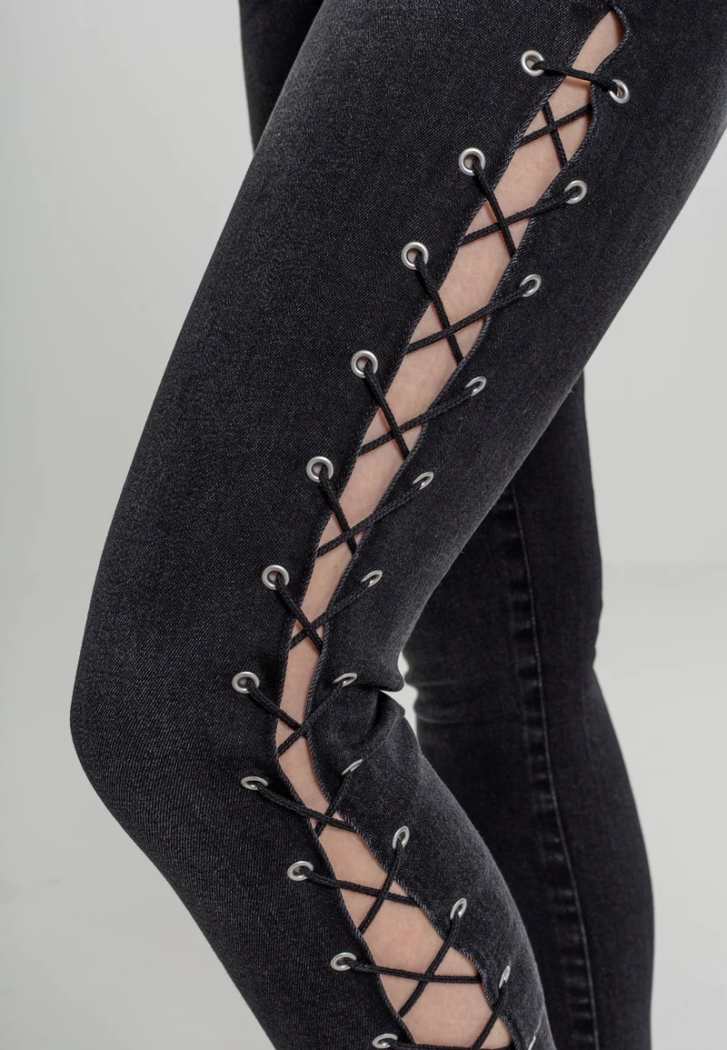 UC Denim Lace Up Skinny Pants