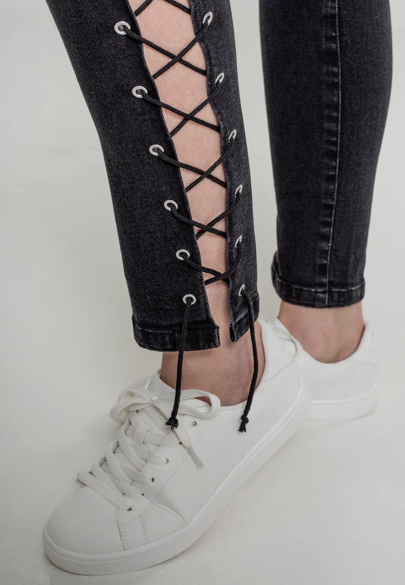 UC Denim Lace Up Skinny Pants