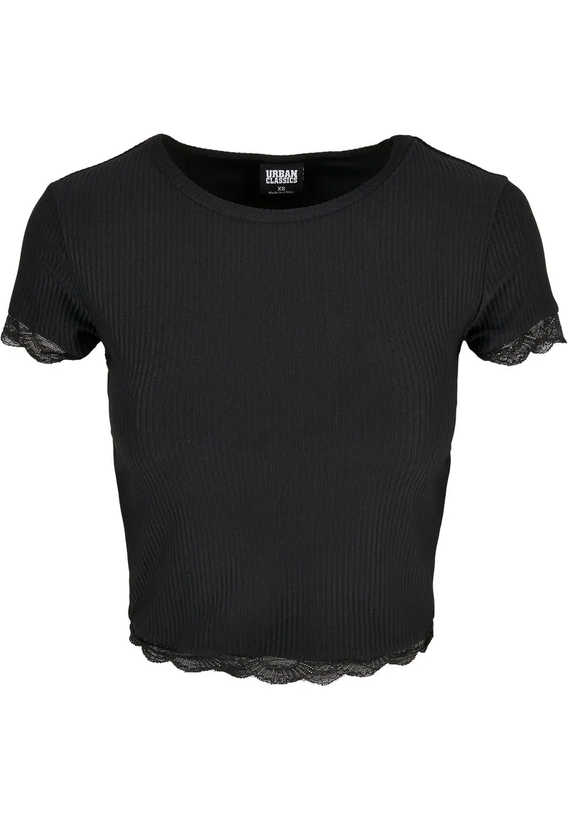 UC Cropped Lace Hem Tee