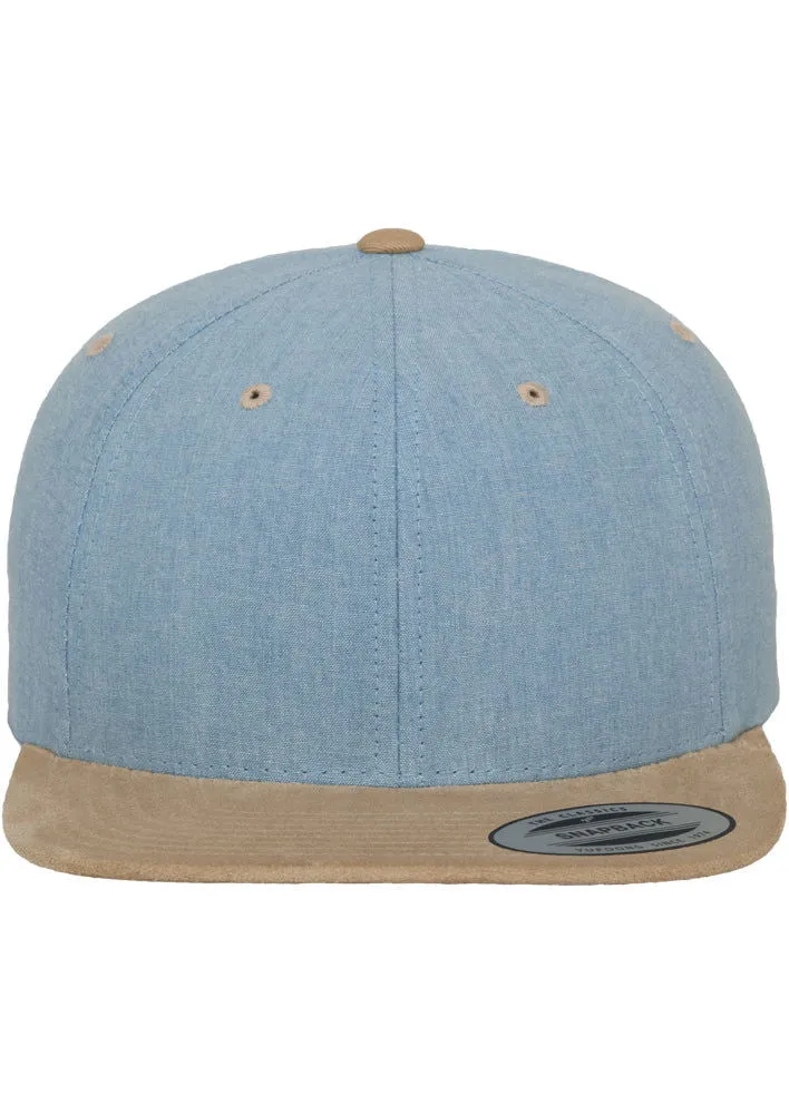Chambray-Suede Snapback One Size