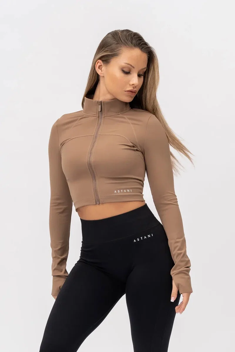 A CHIC Cropped Jacket - Brown