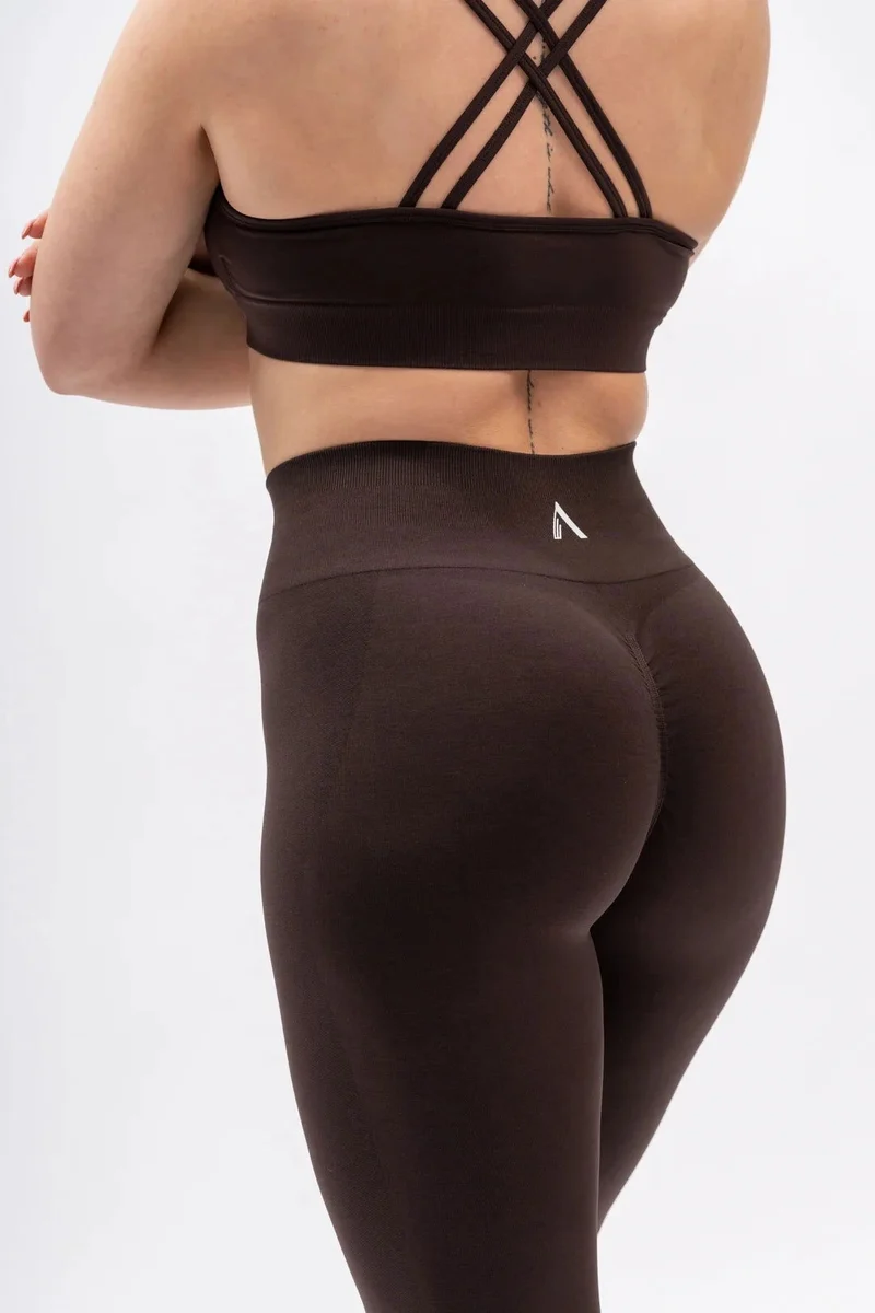 A BLISS Scrunch Tights - Dark Brown