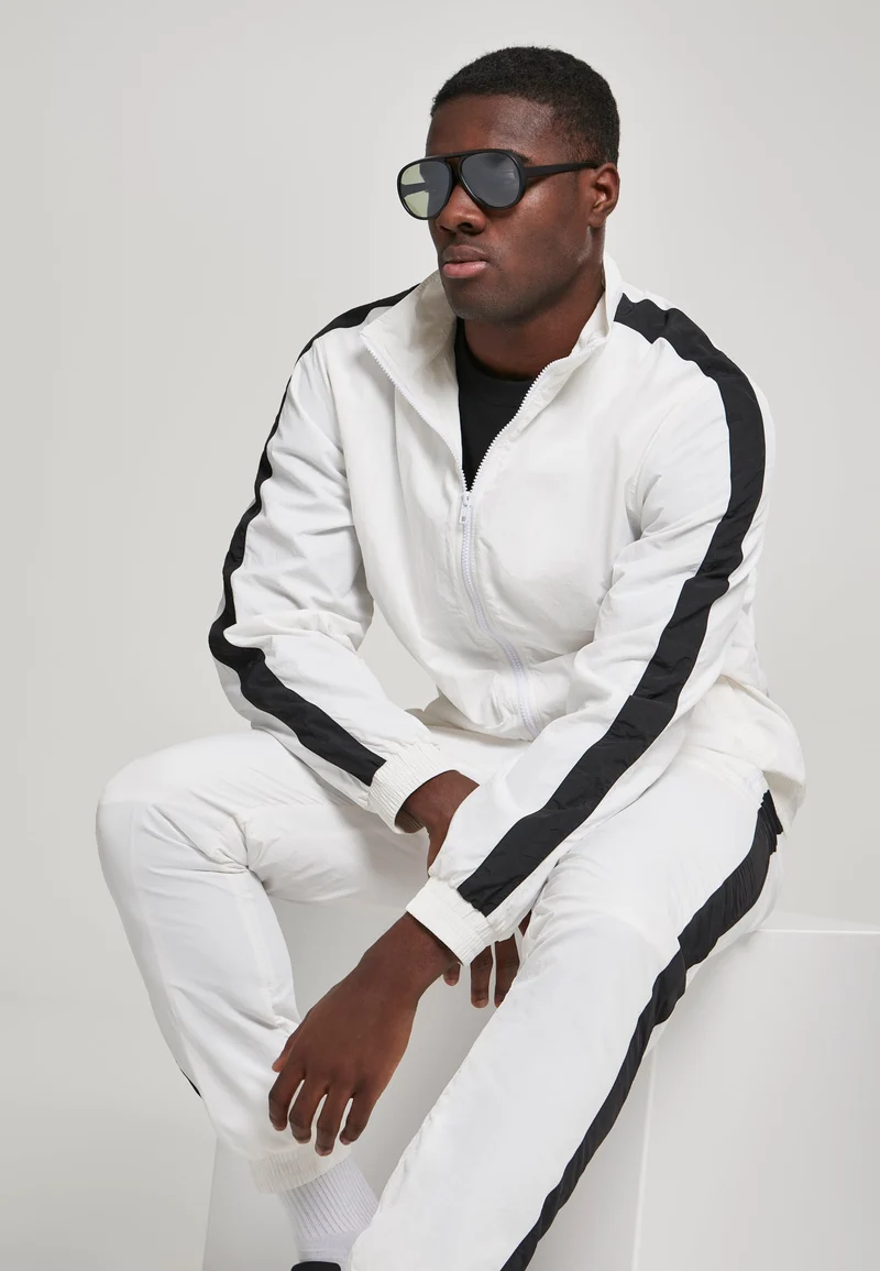 UC Striped Sleeve Crinkle Track Jacket
