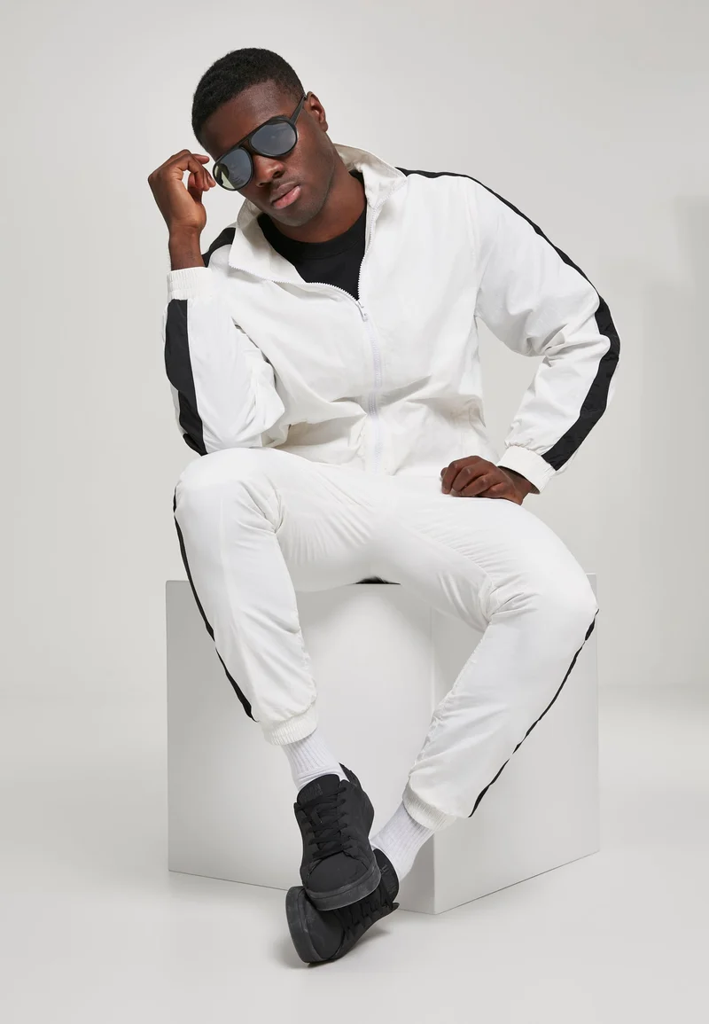 UC Striped Sleeve Crinkle Track Jacket