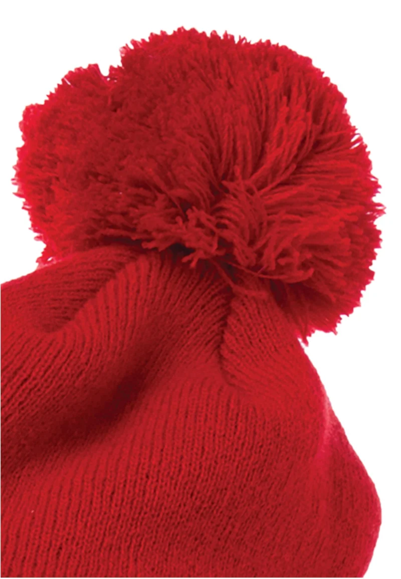 Cuffed Pom Pom Knit Beanie One Size