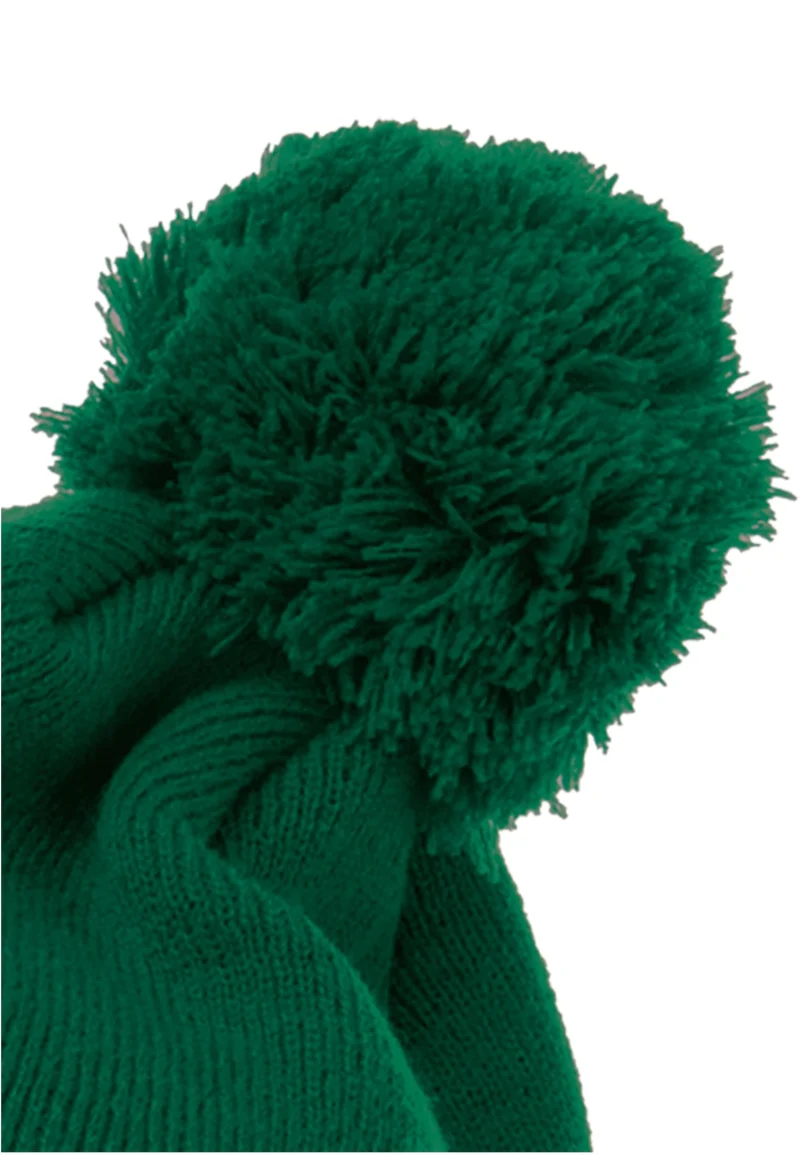 Cuffed Pom Pom Knit Beanie One Size
