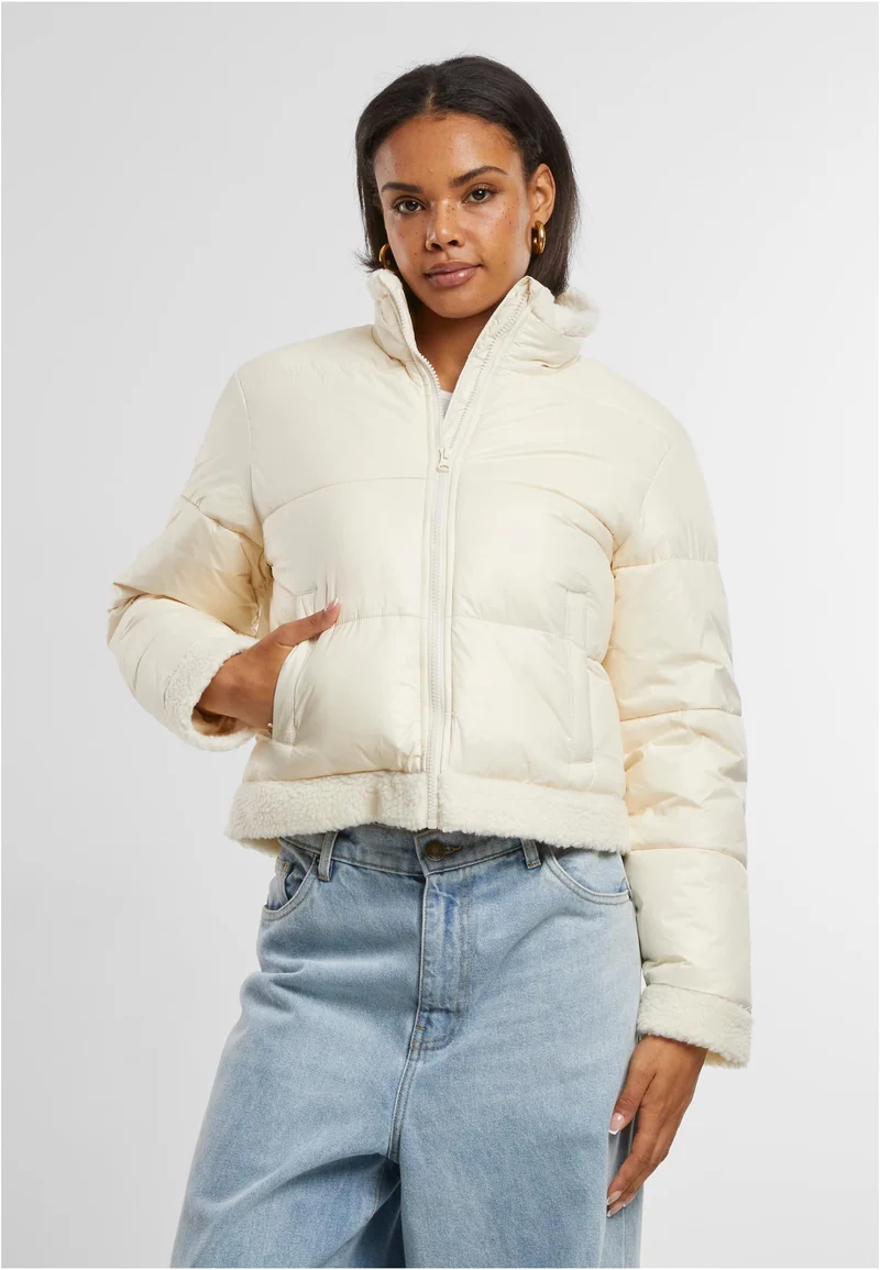 UC Ladies Recycled Shiny Puffer Sherpa Jacket