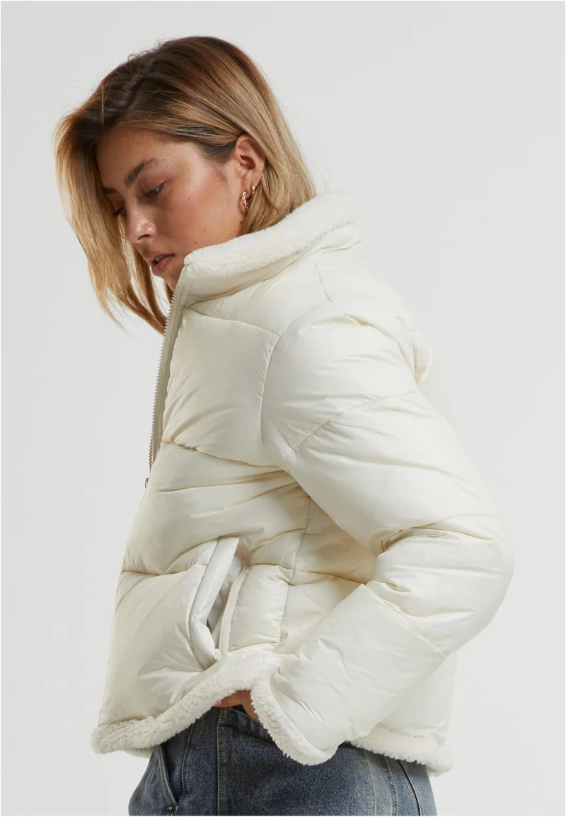 UC Ladies Recycled Shiny Puffer Sherpa Jacket