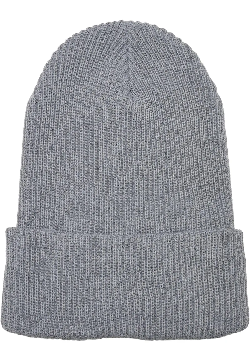 Recycled Yarn Ribbed Knit Beanie One Size