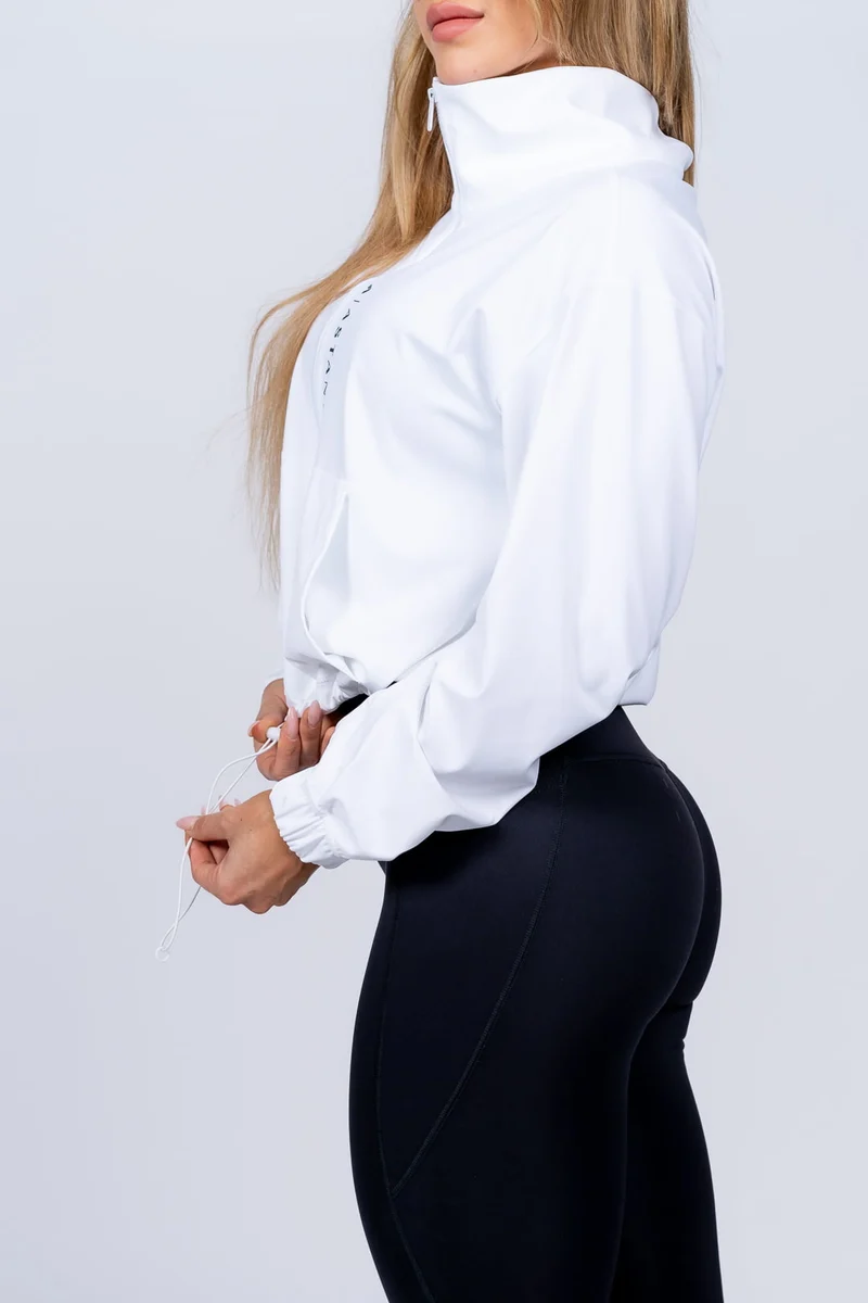 A Vibe Long Sleeve Crops - White