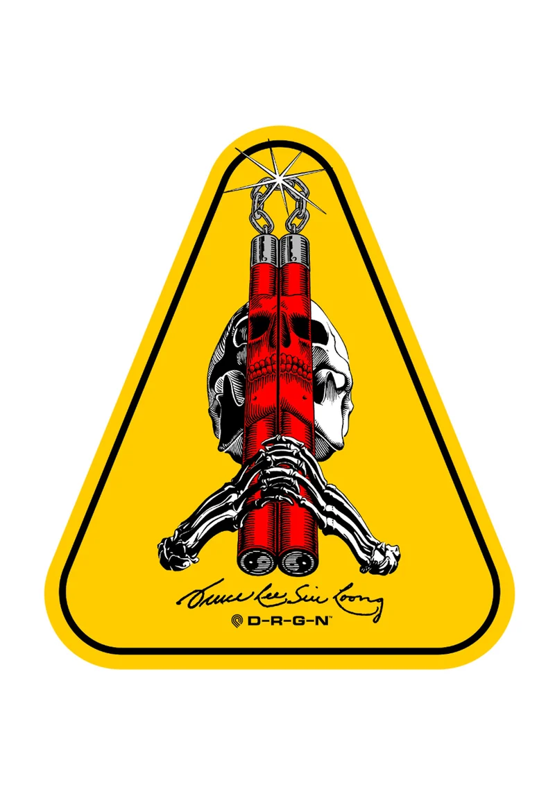 Bruce Lee x Skull & Nunchuck 4" x 3.5" Sticker