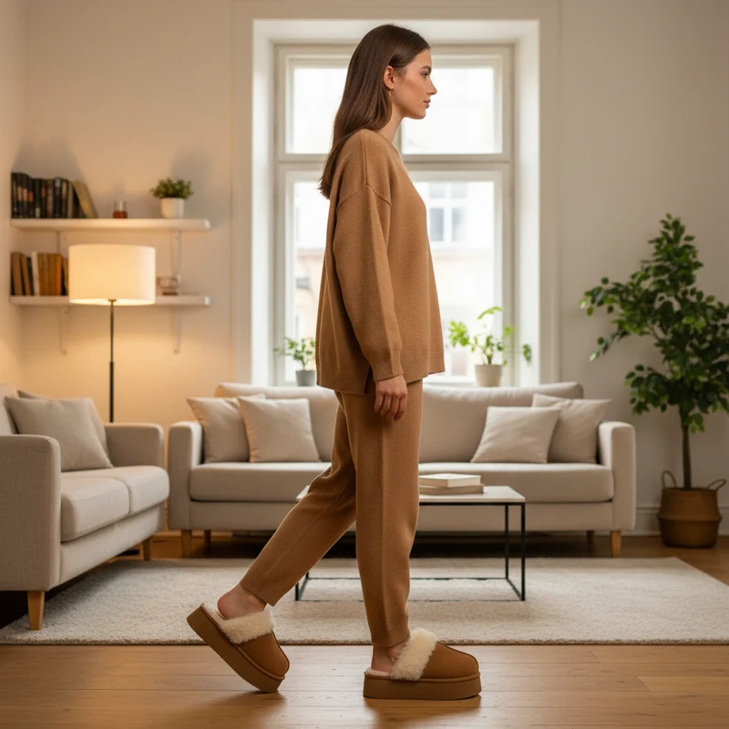 Kuschelige, flauschige Plateau-Slipper für Damen – Ultimativer Komfort und Stil für den Winter