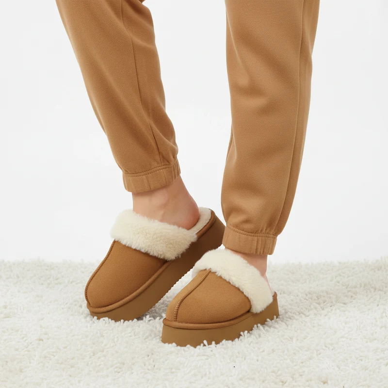Kuschelige, flauschige Plateau-Slipper für Damen – Ultimativer Komfort und Stil für den Winter