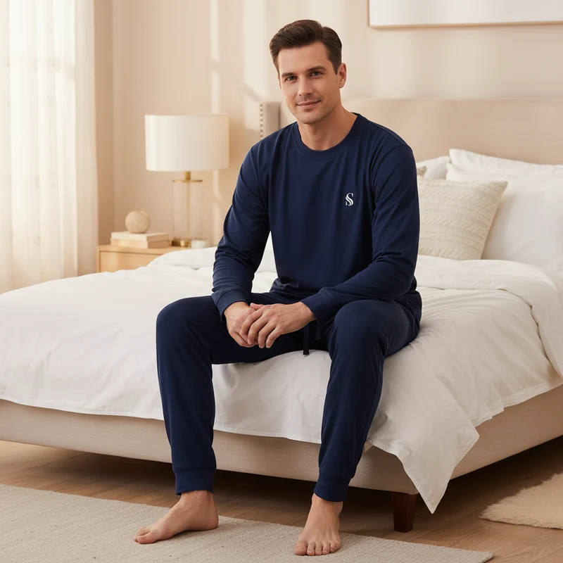 Herren-Pyjama-Set für höchsten Komfort – Luxuriöse, weiche Nachtwäsche für ultimative Entspannung