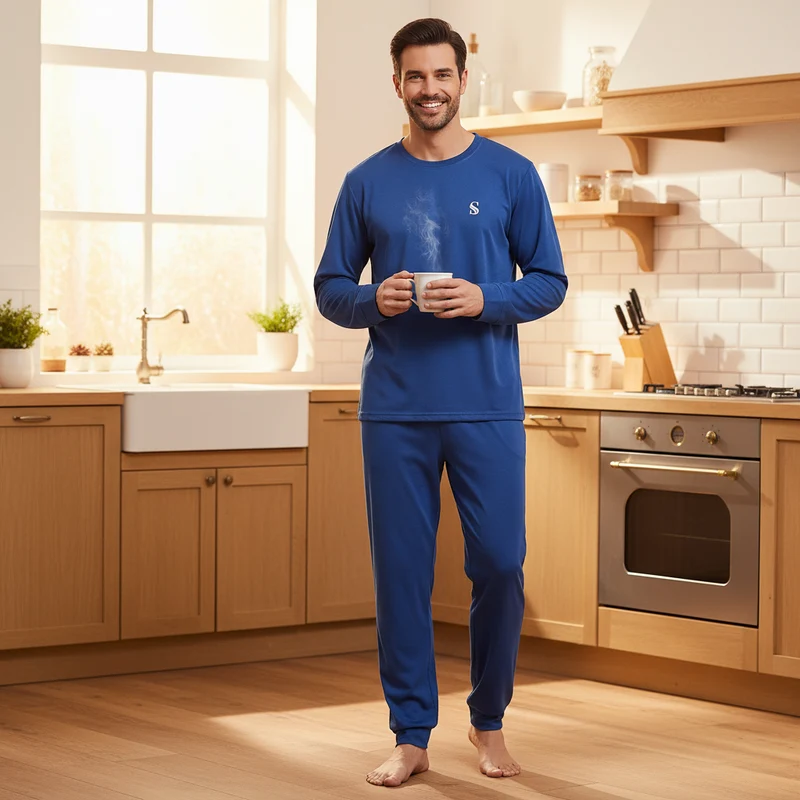 Hochwertiges Loungewear-Set für Herren aus gebürstetem Premium-Stoff – für mehr Komfort