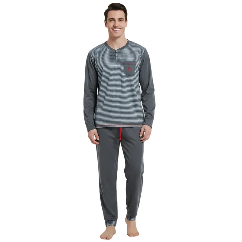 Gebürstete Pyjama-Sets für Herren – Unvergleichlicher Komfort für gemütliche Nächte