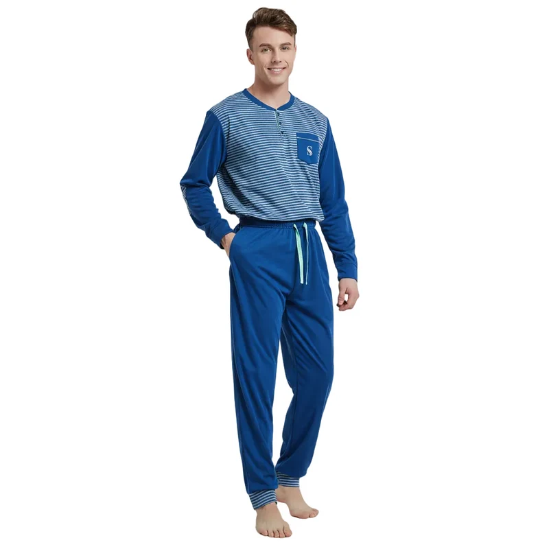 Gebürstete Pyjama-Sets für Herren – Unvergleichlicher Komfort für gemütliche Nächte