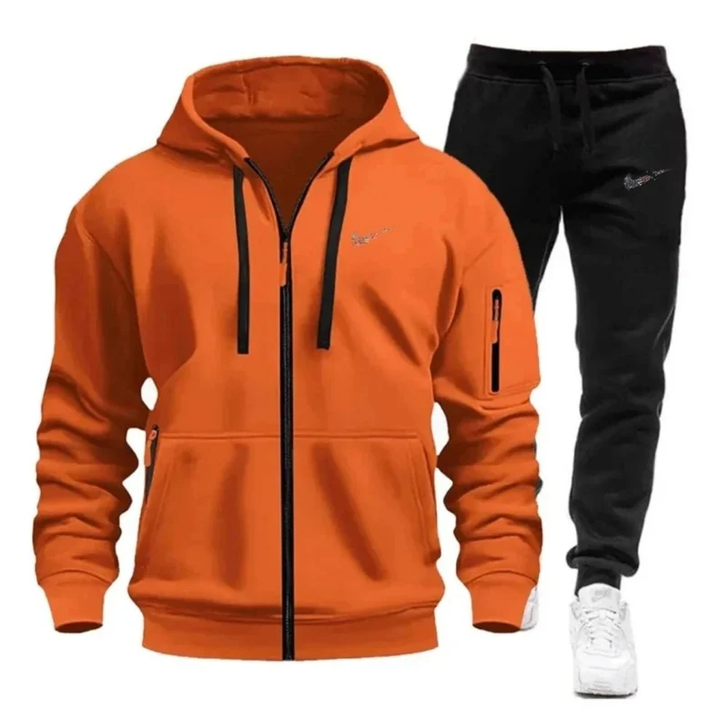 Sportbekleidungsset für Herren: Hoodie und Jogginghose für den Herbst, Unisex-Trainingsanzug