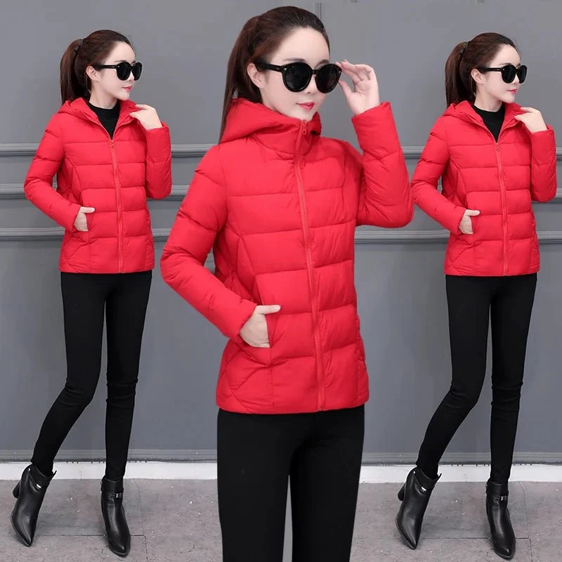 Leichte Damen-Daunenjacke – Warme, lockere, kurze Kapuzenjacke