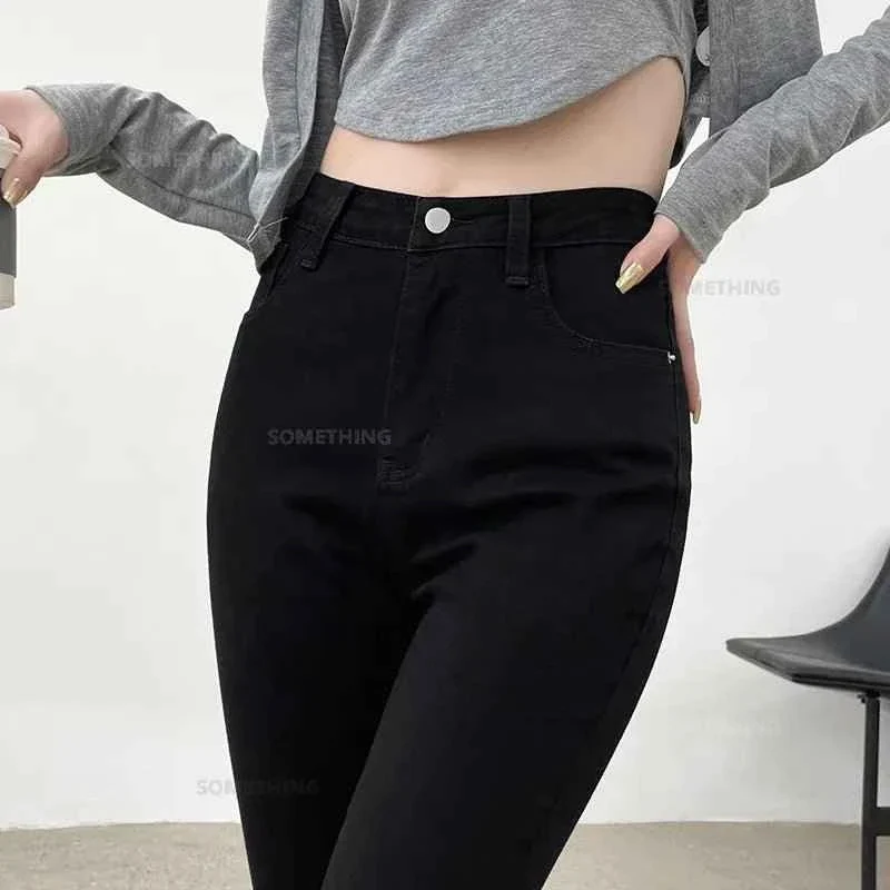 Stretch-Denim-Skinny-Jeans für Damen mit Hüftlift, lässige Slim-Fit-Hose in Schwarz, Grau und Blau
