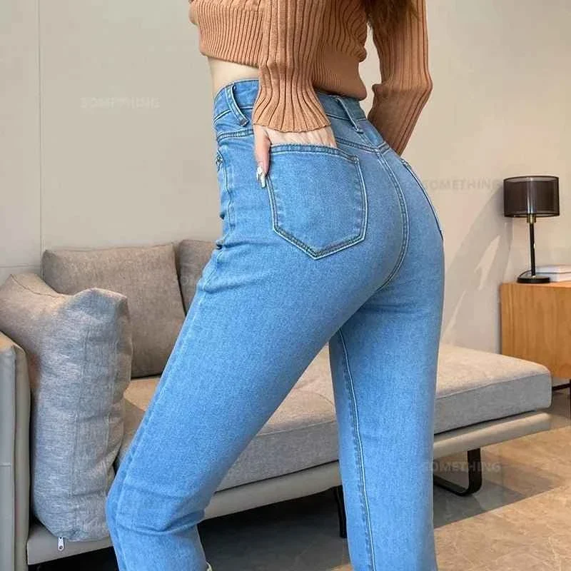 Stretch-Denim-Skinny-Jeans für Damen mit Hüftlift, lässige Slim-Fit-Hose in Schwarz, Grau und Blau